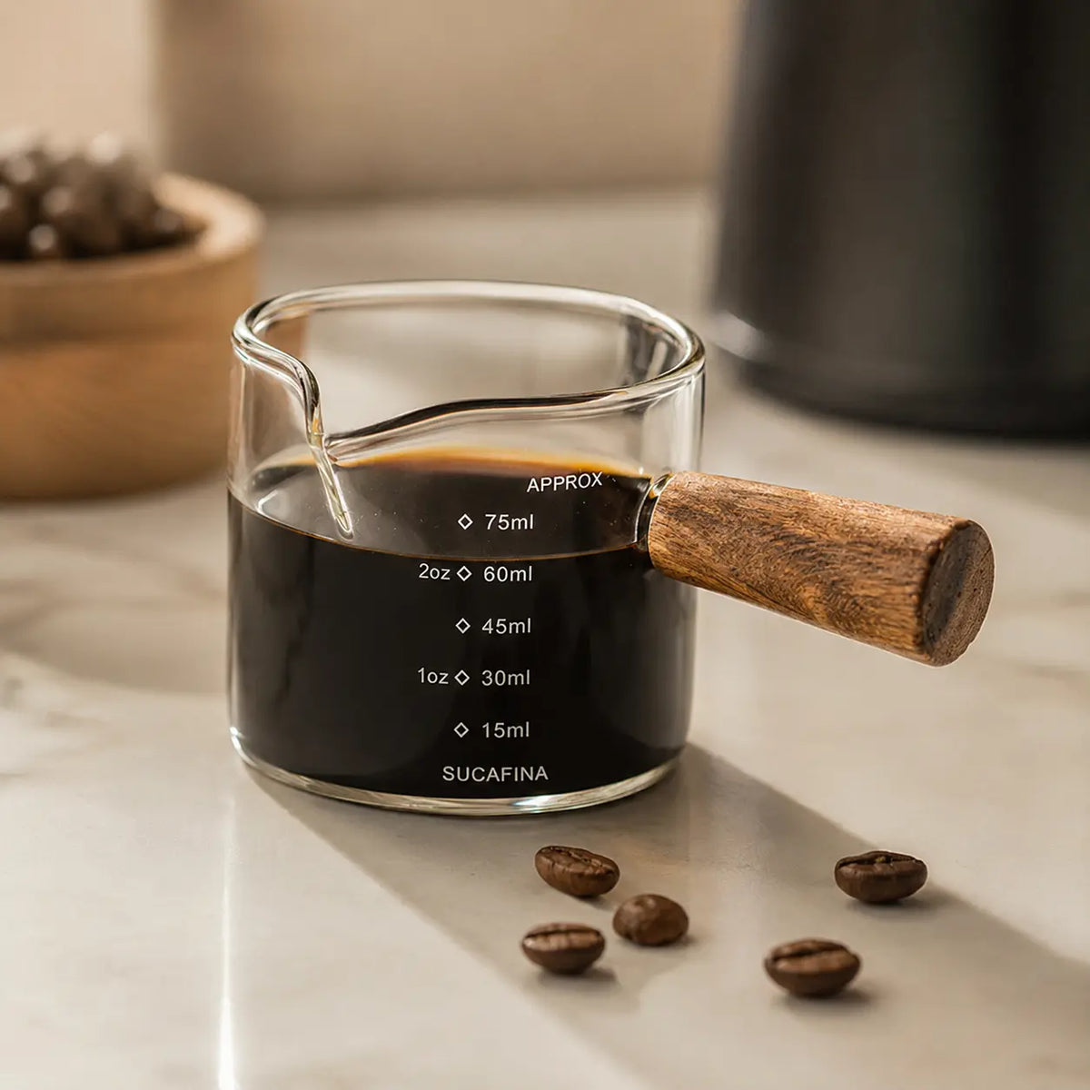 Xícara Medidora de Vidro Resistente ao Calor para Espresso 75ml