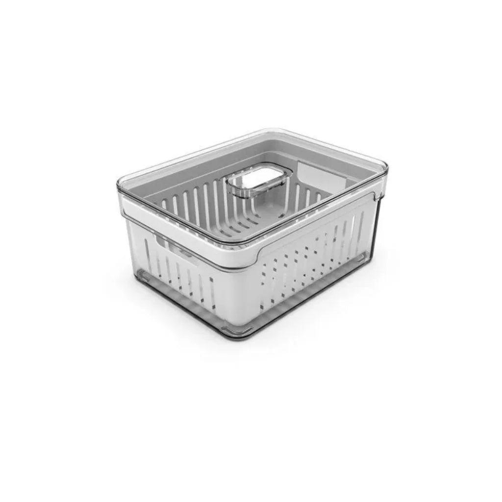 Refrigerator Organizer With Clear Fresh Or 2.2L Lid And Basket