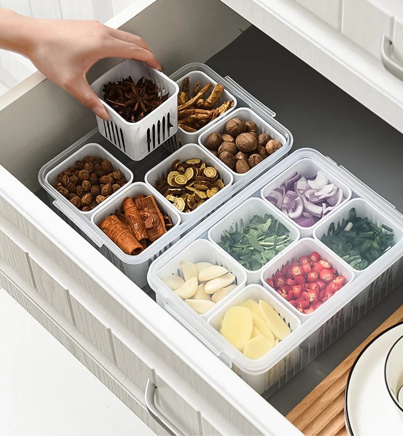 Organizador Modular para Geladeira com Cestos Drenantes
