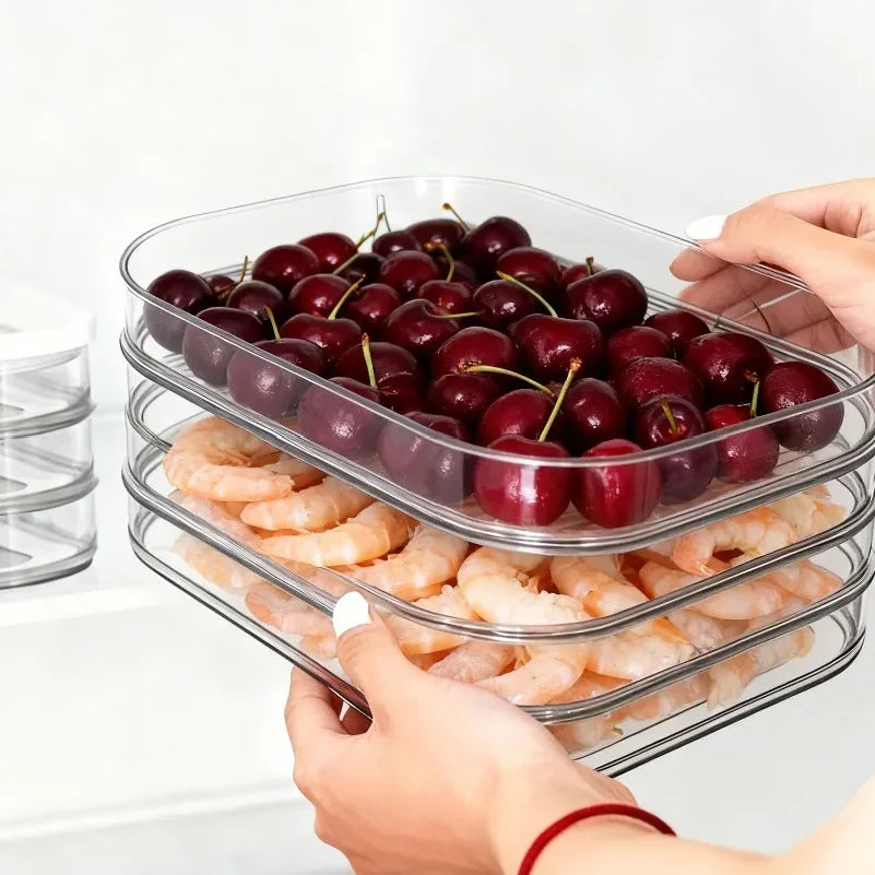 Pote Empilhável para Alimentos com Tampa — Reutilizável | Carne, Queijo e Frios