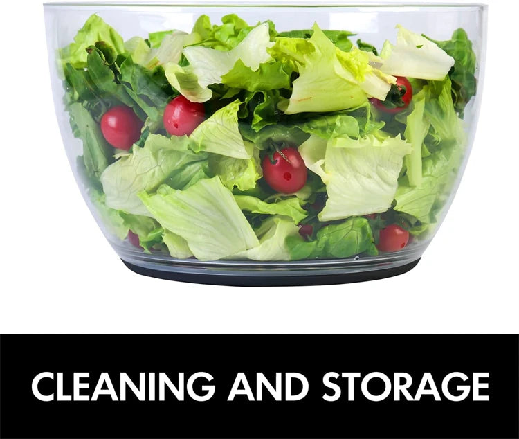 LMETJMA 6.3 QT Salad Spinner Large Lettuce Dryer Spinner One-handed Easy Press Large Vegetable Dryer Salad Mixer Washer JT251