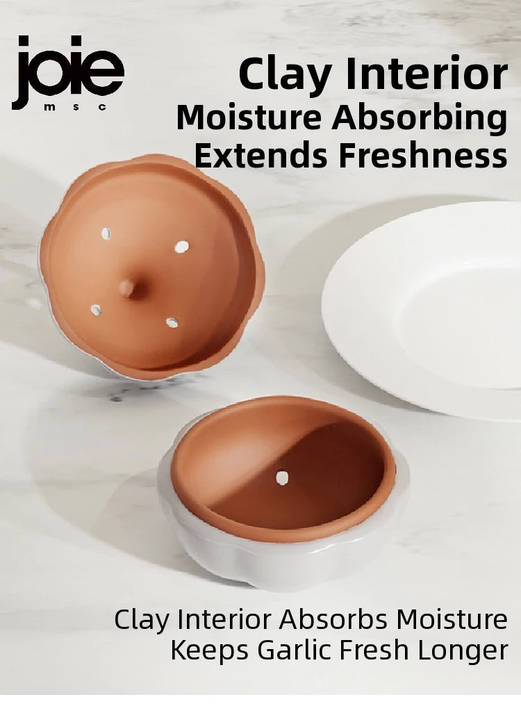 Pote de Cerâmica para Alho VISMOOR — Mantém Fresco | Design em Formato de Alho
