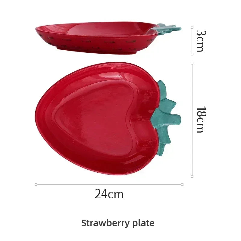 Creative Ceramic Bowl Hand-painted Fruit Modeling Cute Rice Bowl Fruit Salad Plate Pineapple Strawberry Lemon Ceramic tableware