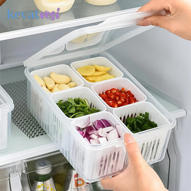 Organizador Modular para Geladeira com Cestos Drenantes