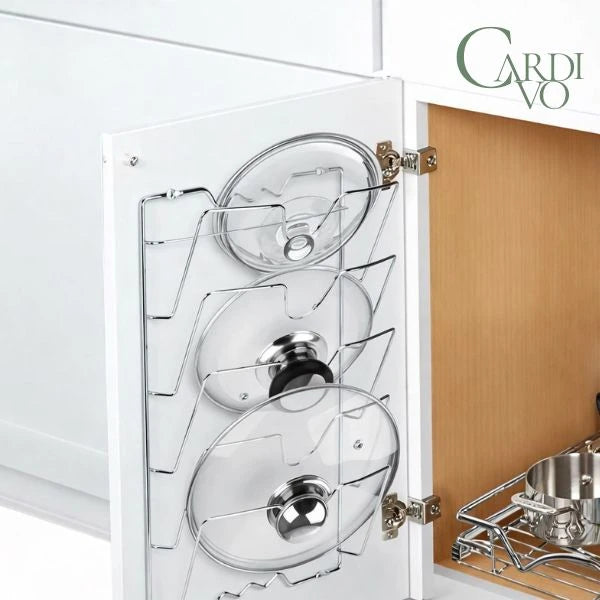 Rack Organizador de Tampas de Panelas — 5 Camadas | Parede | Antiferrugem