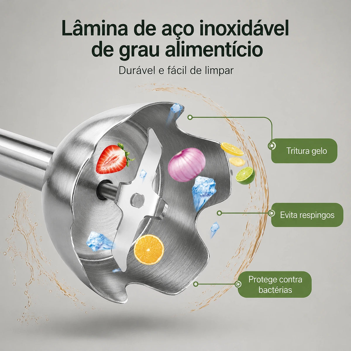 Liquidificador de mão Mixer Multifuncional 4 em 1 de Alta Potência| GainDTempo