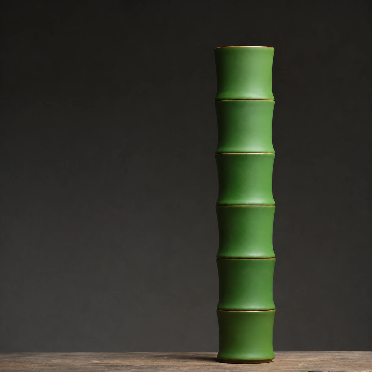 Xícara de Chá em Cerâmica Estilo Bambu | 80ml | Ritual, Design e Inovação para o Seu Lar