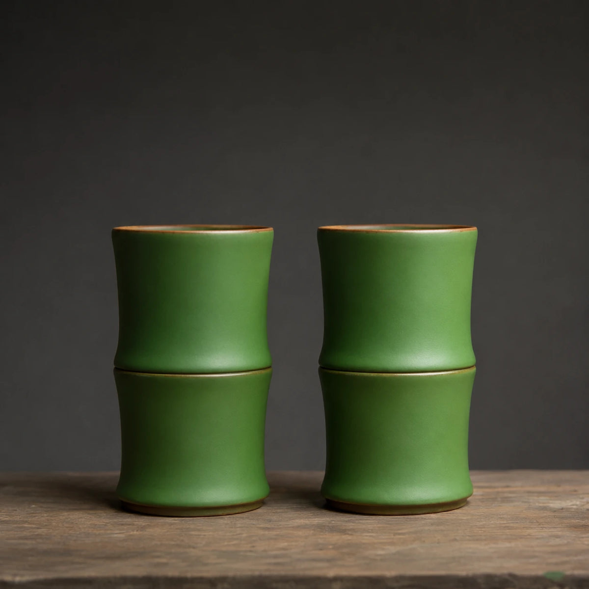 Xícara de Chá em Cerâmica Estilo Bambu | 80ml | Ritual, Design e Inovação para o Seu Lar