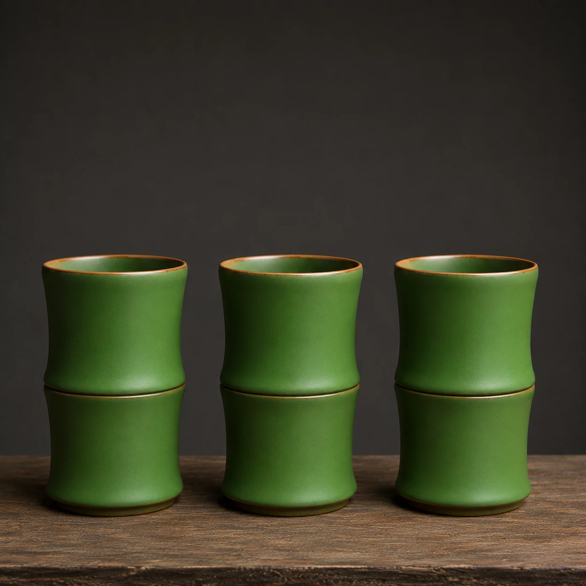 Xícara de Chá em Cerâmica Estilo Bambu | 80ml | Ritual, Design e Inovação para o Seu Lar