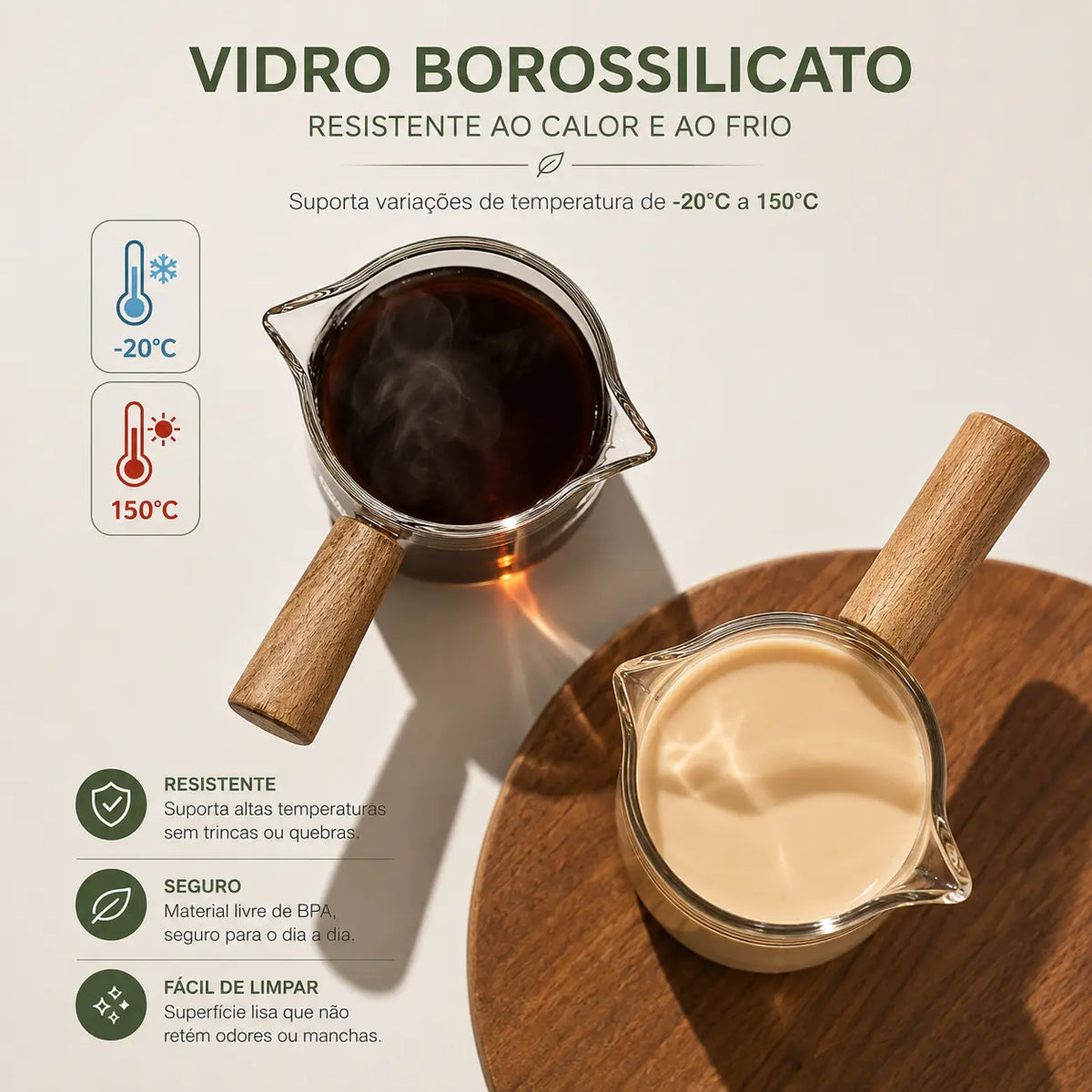 Xícara Medidora de Vidro Resistente ao Calor para Espresso 75ml