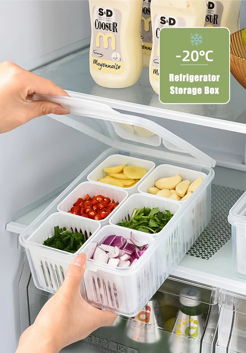 Organizador Modular para Geladeira com Cestos Drenantes