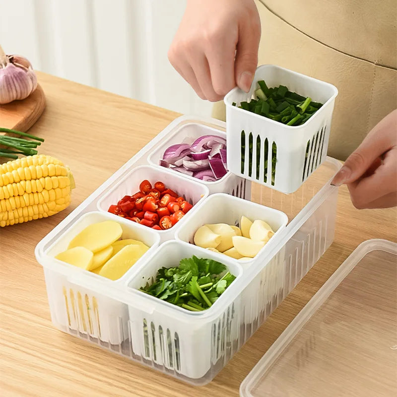 Organizador Modular para Geladeira com Cestos Drenantes