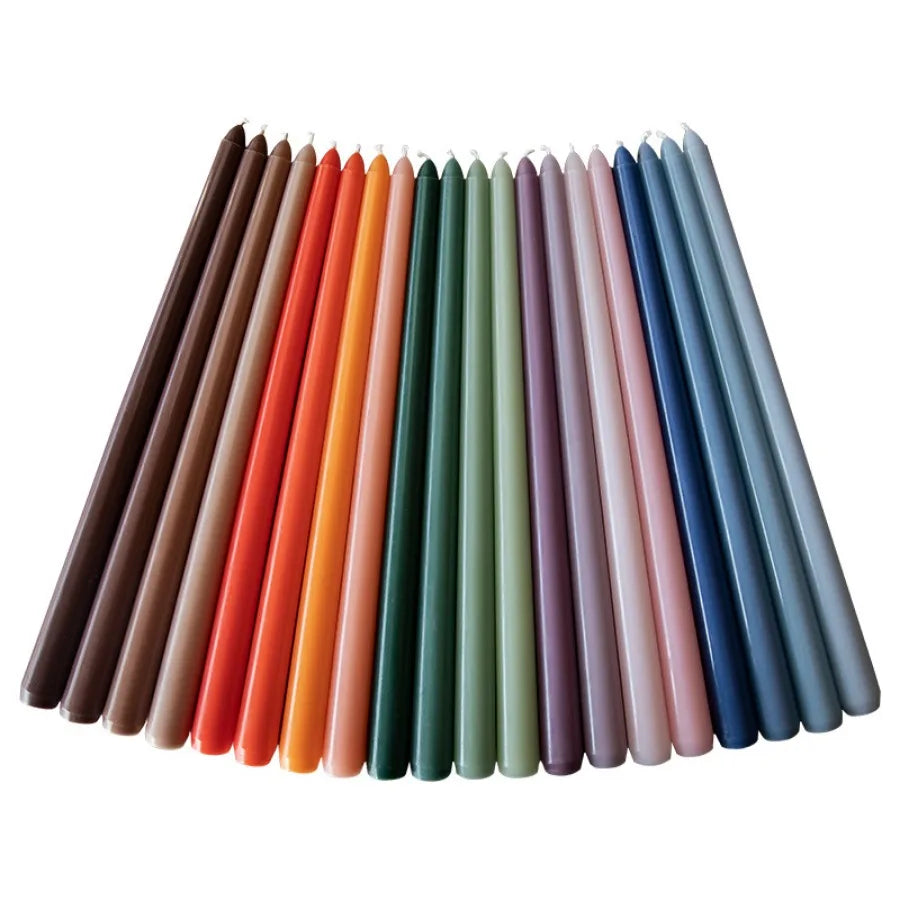 4Pcs Gradient Color Candle Conical Long Rod Candles Dripless Smokeless Candle Romantic Wedding Birthday Party Table Decoration