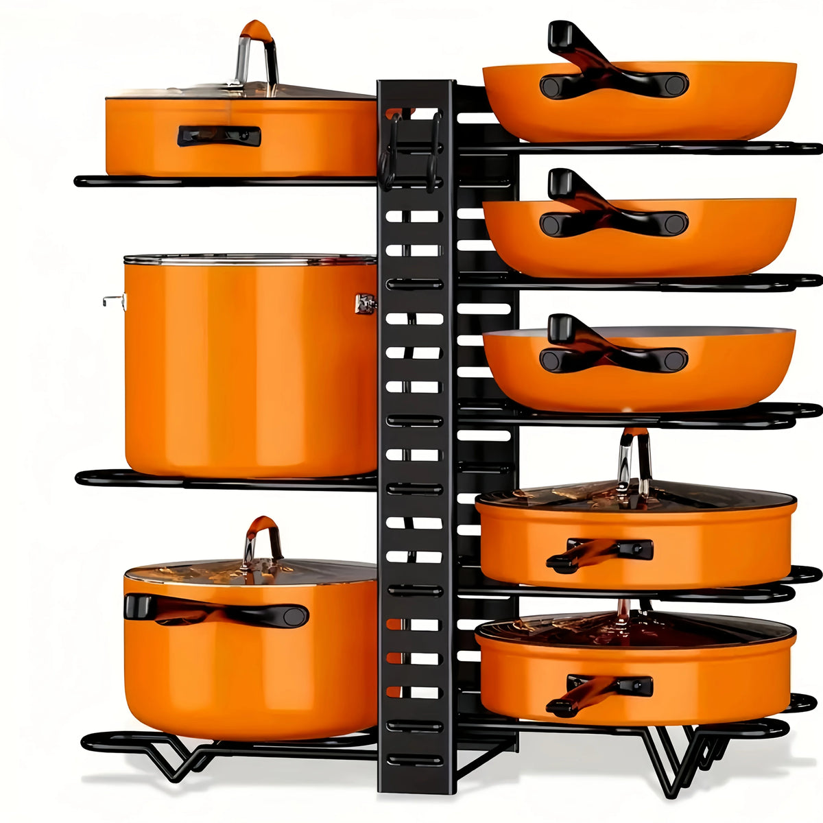 Suporte de ferro para panelas com 8 camadas, resistente e com kit anti-ferrugem GainSpace