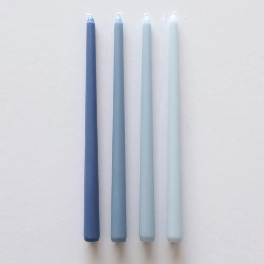 4Pcs Gradient Color Candle Conical Long Rod Candles Dripless Smokeless Candle Romantic Wedding Birthday Party Table Decoration
