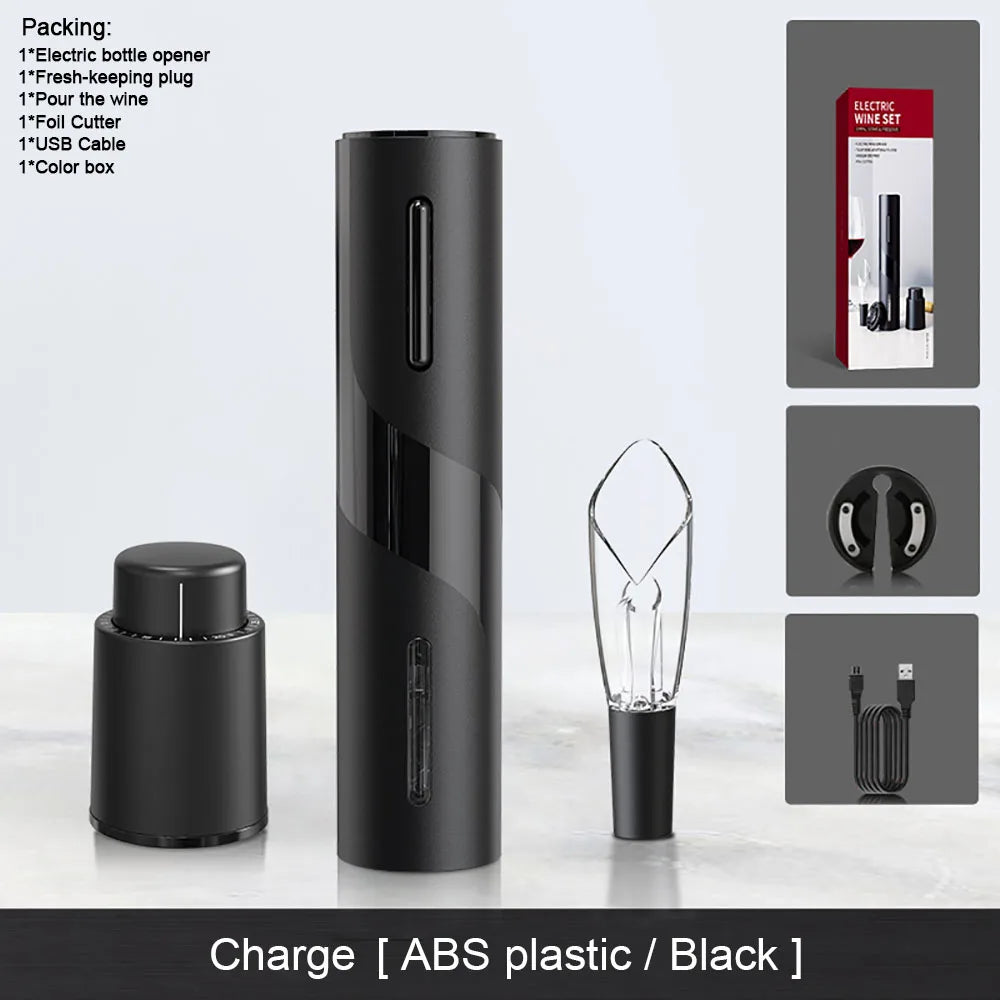 Electric Wine Opener Rechargeable Automatic Corkscrew Wine Openers for Beer Bottle Opener Foil Cutter Kitchen Bar Can Opener