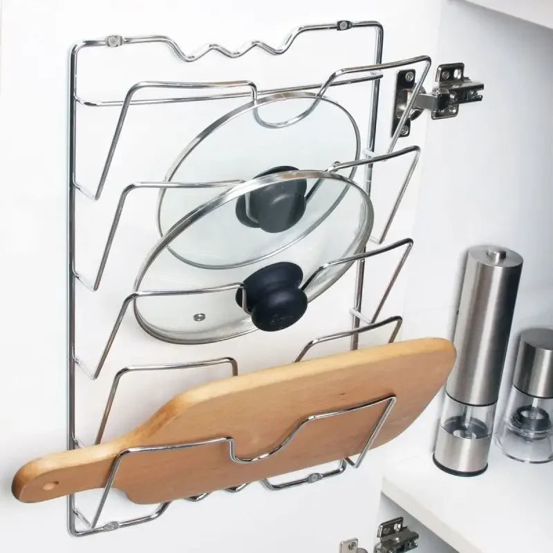 Rack Organizador de Tampas de Panelas — 5 Camadas | Parede | Antiferrugem