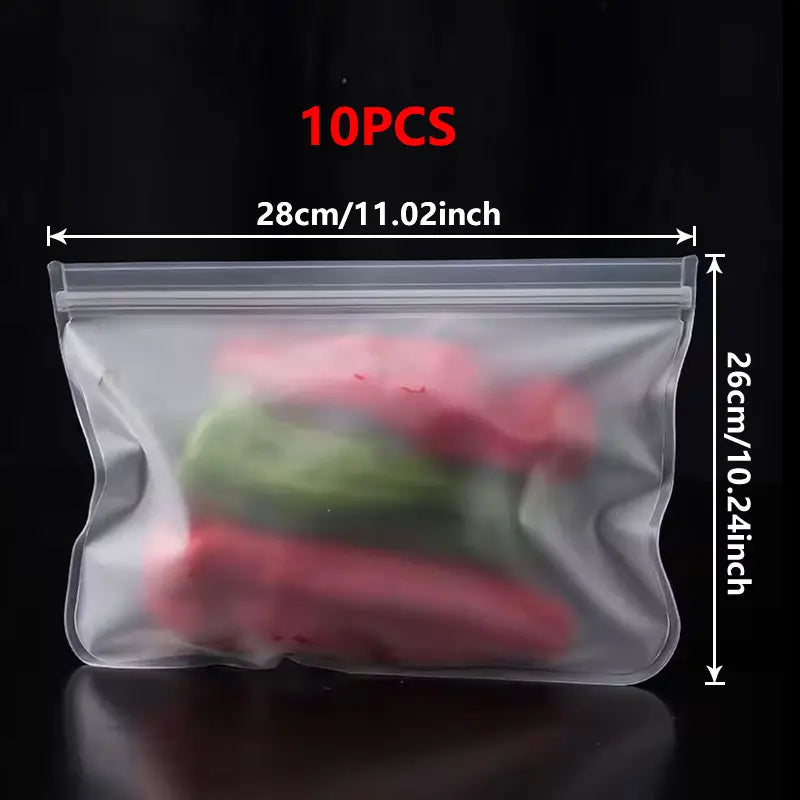 5/10pcs Silicone Food Grade Storage Containers Leakproof Containers Reusable Ziplock Freezer Fresh Bag Food Storage Sealed Bag