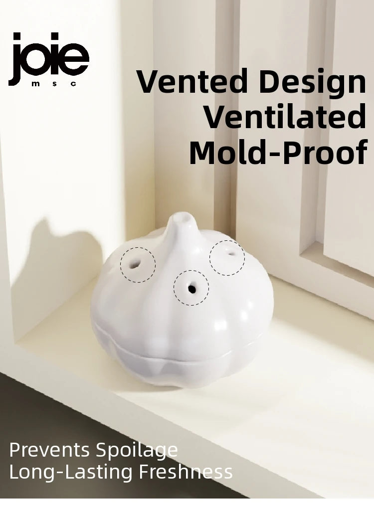 Pote de Cerâmica para Alho VISMOOR — Mantém Fresco | Design em Formato de Alho