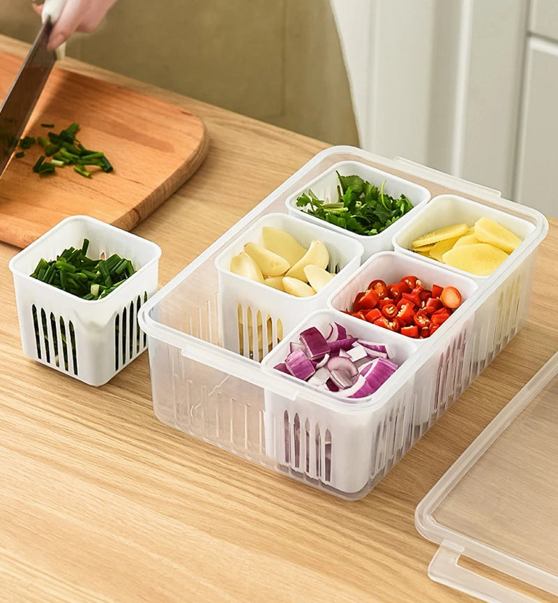 Organizador Modular para Geladeira com Cestos Drenantes