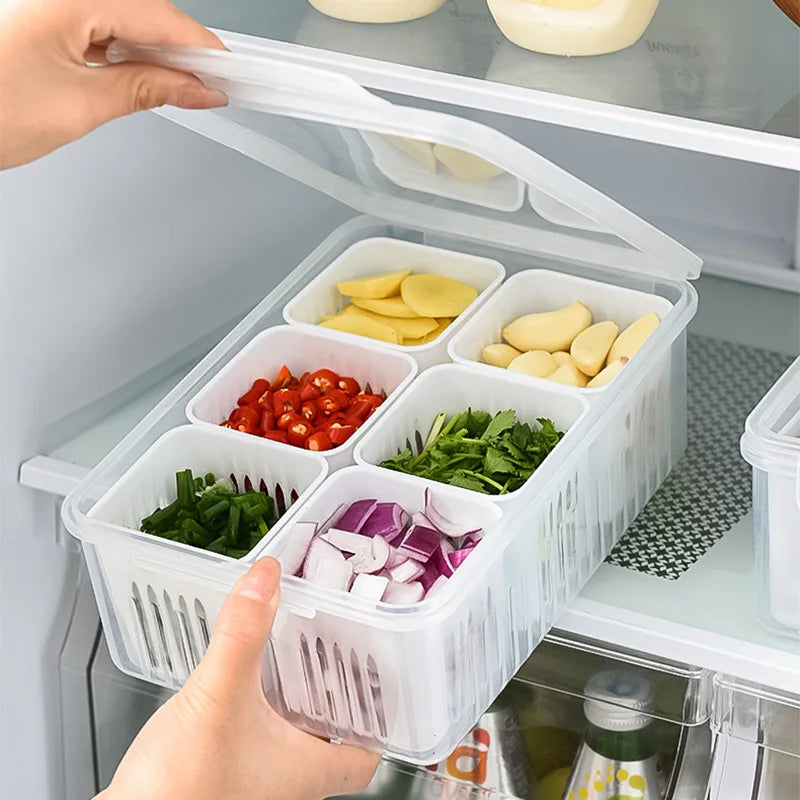Organizador Modular para Geladeira com Cestos Drenantes