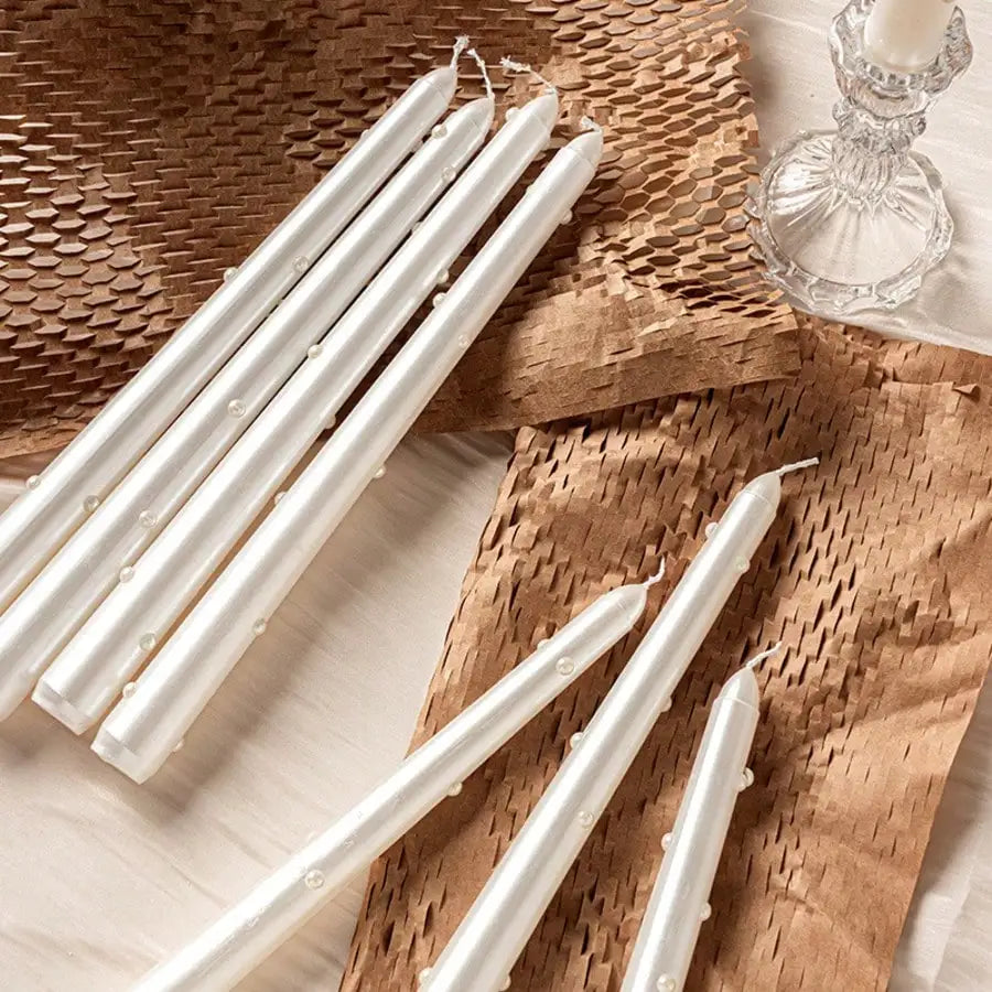 2/4pcs 25cm Long-Stem Pearl Candle — Hotel-Style Tabletop Accent | European-Inspired Romantic, Smokeless Candlelight Dinner