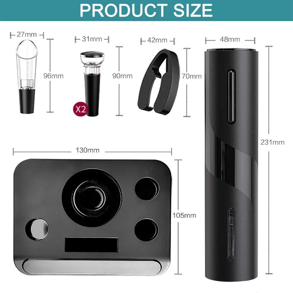 Electric Wine Opener Rechargeable Automatic Corkscrew Wine Openers for Beer Bottle Opener Foil Cutter Kitchen Bar Can Opener
