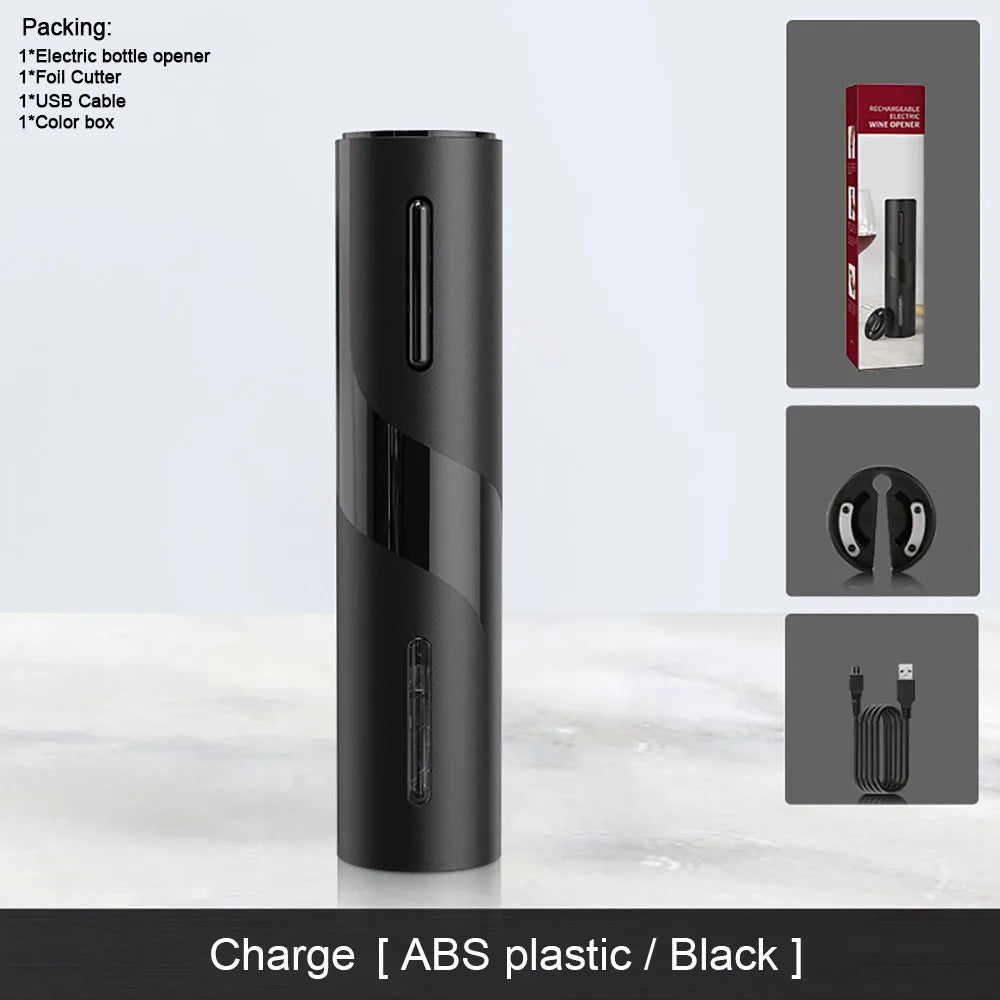 Electric Wine Opener Rechargeable Automatic Corkscrew Wine Openers for Beer Bottle Opener Foil Cutter Kitchen Bar Can Opener