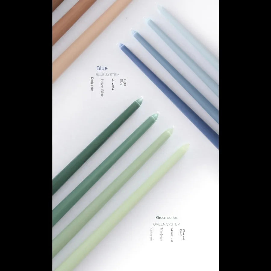4Pcs Gradient Color Candle Conical Long Rod Candles Dripless Smokeless Candle Romantic Wedding Birthday Party Table Decoration