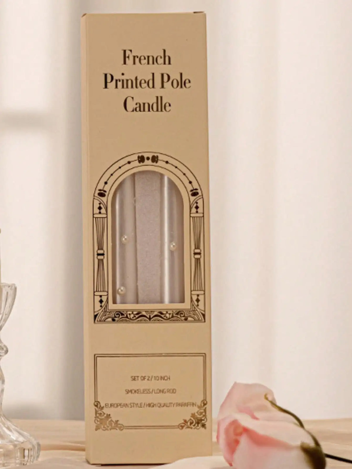 2/4pcs 25cm Long-Stem Pearl Candle — Hotel-Style Tabletop Accent | European-Inspired Romantic, Smokeless Candlelight Dinner