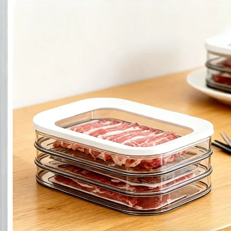Pote Empilhável para Alimentos com Tampa — Reutilizável | Carne, Queijo e Frios