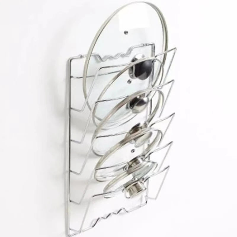 Rack Organizador de Tampas de Panelas — 5 Camadas | Parede | Antiferrugem