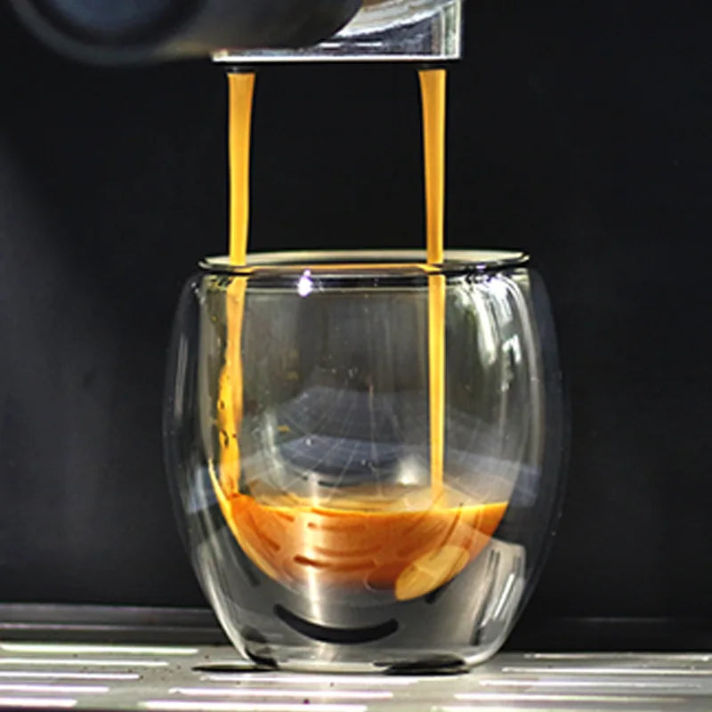 Copos de Vidro Duplo 80ml — Parede Dupla Térmica para Café e Espresso