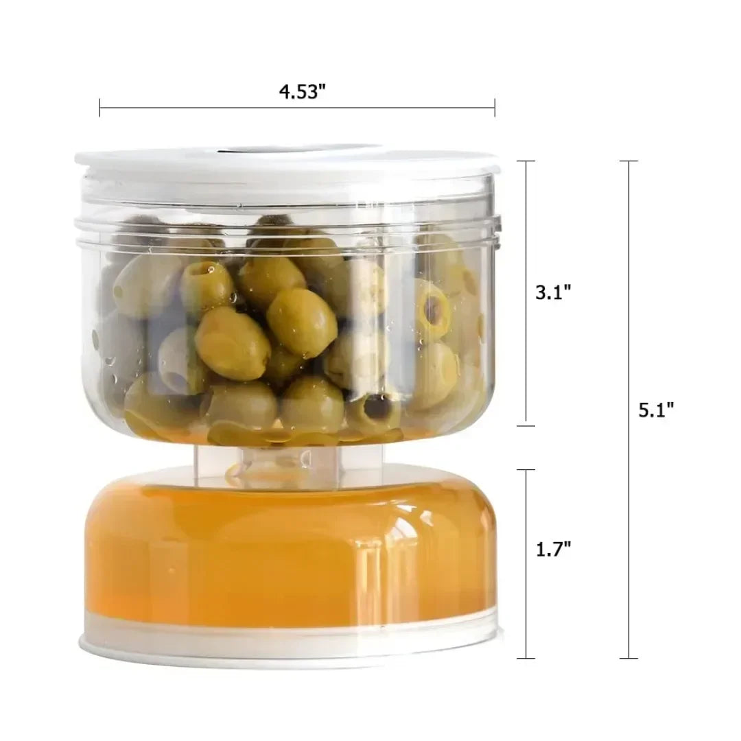 Sealed Jar for Pickle Home Wet and Dry Separation Pickle Jar with Flip Container and Strainer Hourglass Design Olives Container