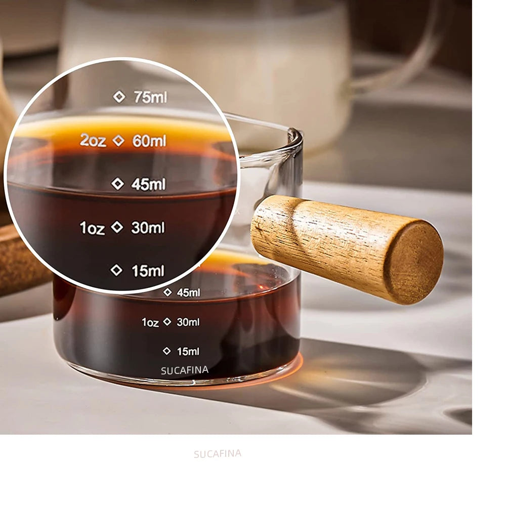 Xícara Medidora de Vidro Resistente ao Calor para Espresso 75ml