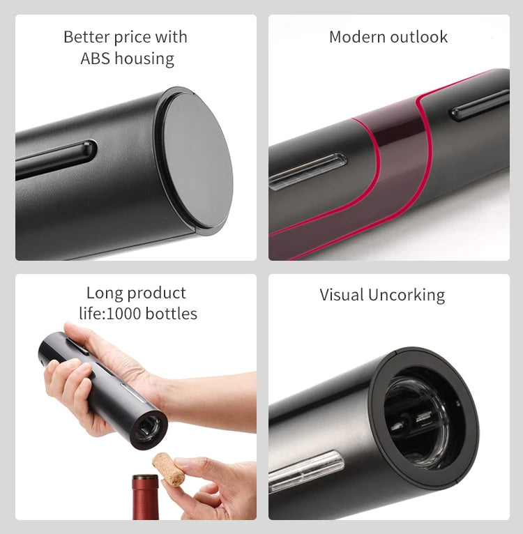 Electric Wine Opener Rechargeable Automatic Corkscrew Wine Openers for Beer Bottle Opener Foil Cutter Kitchen Bar Can Opener