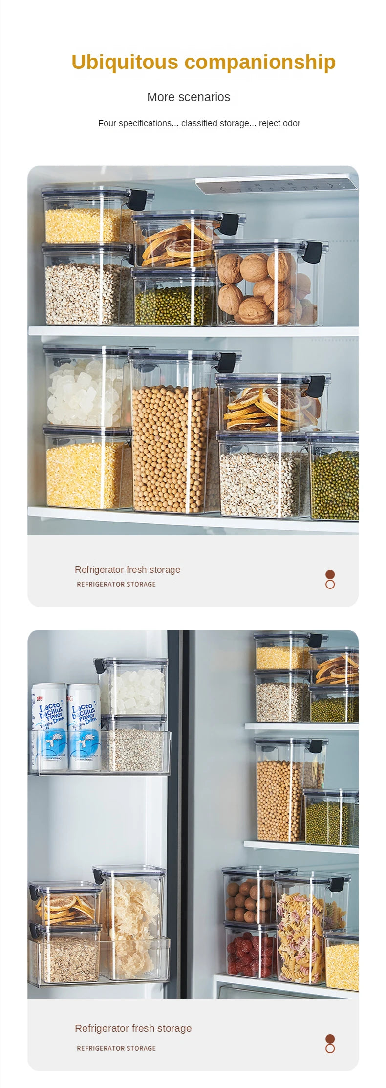 Sealed plastic food storage box cereal candy Dried jars with lid fridge storageTank containers household items kitchen organizer