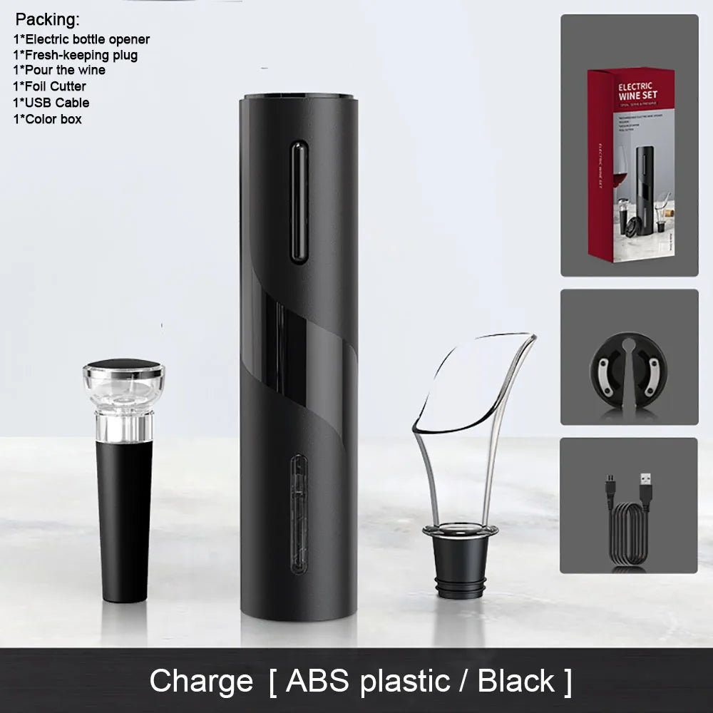 Electric Wine Opener Rechargeable Automatic Corkscrew Wine Openers for Beer Bottle Opener Foil Cutter Kitchen Bar Can Opener