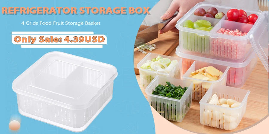 Organizador Modular para Geladeira com Cestos Drenantes