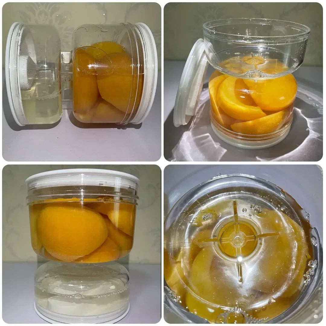 Sealed Jar for Pickle Home Wet and Dry Separation Pickle Jar with Flip Container and Strainer Hourglass Design Olives Container