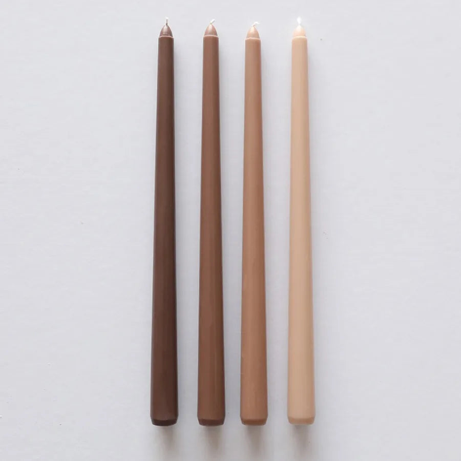 4Pcs Gradient Color Candle Conical Long Rod Candles Dripless Smokeless Candle Romantic Wedding Birthday Party Table Decoration