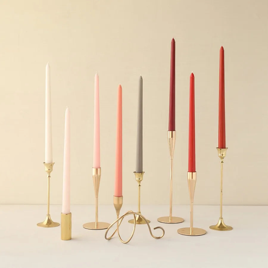 4Pcs Gradient Color Candle Conical Long Rod Candles Dripless Smokeless Candle Romantic Wedding Birthday Party Table Decoration