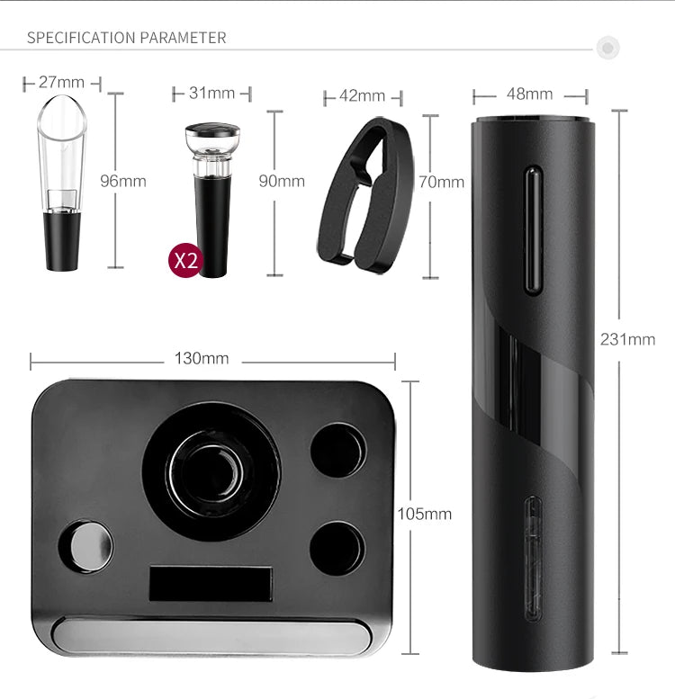 Electric Wine Opener Rechargeable Automatic Corkscrew Wine Openers for Beer Bottle Opener Foil Cutter Kitchen Bar Can Opener