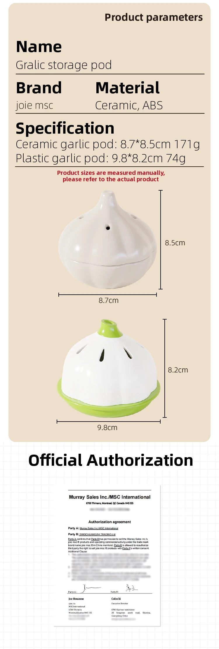 Pote de Cerâmica para Alho VISMOOR — Mantém Fresco | Design em Formato de Alho