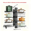 8 layer iron pot rack trimmers, heavy metal pot storage, anti-rust kitchen rack with skid resistant course