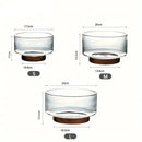 Tigela De Vidro Saladeira Com Base De Madeira Redonda